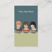 ヴィンテージ小さな女の子食べズスープスリーシスターズ 名刺 (裏面)