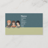 ヴィンテージ小さな女の子食べズスープスリーシスターズ 名刺 (正面)