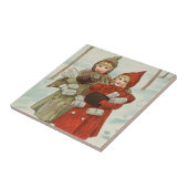 ヴィンテージ小さな女の子(区画) タイル (側面)