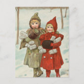 ヴィンテージ小さな女の子(区画) ポストカード (正面)