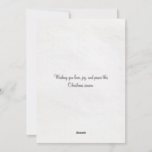 ヴィンテージ小さな女の子（暖炉クリスマス） シーズンカード (裏面)