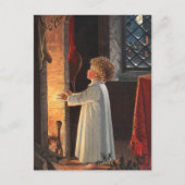 ヴィンテージ小さな女の子(暖炉クリスマス) シーズンポストカード (正面)