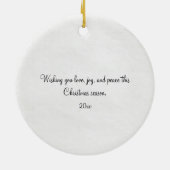 ヴィンテージ小さな女の子(暖炉クリスマス) セラミックオーナメント (裏面)