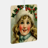 ヴィンテージ小さな女の子（母趾付） メタルオーナメント (正面右)
