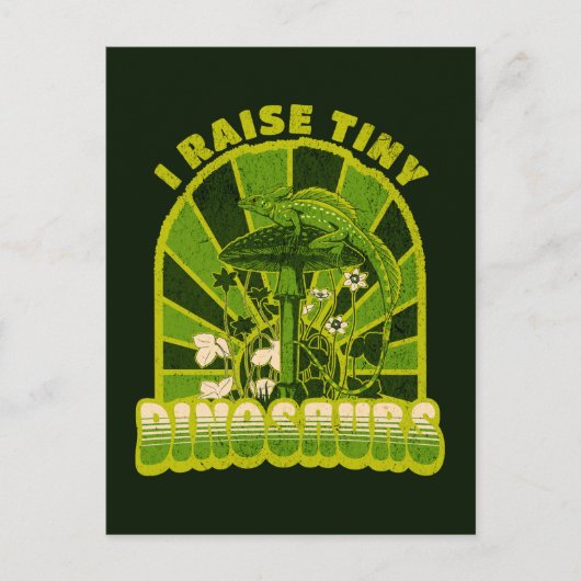 ヴィンテージ小さな恐竜のヴィンテージを育てる ポストカード (正面)