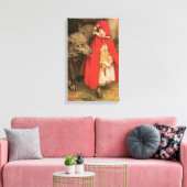 ヴィンテージ小さな赤い乗馬フードと大きな悪い狼 キャンバスプリント (インサイチュ (リビング))