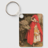 ヴィンテージ小さな赤い乗馬フードと大きな悪い狼 キーホルダー (正面)