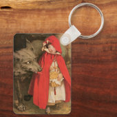 ヴィンテージ小さな赤い乗馬フードと大きな悪い狼 キーホルダー (裏面)