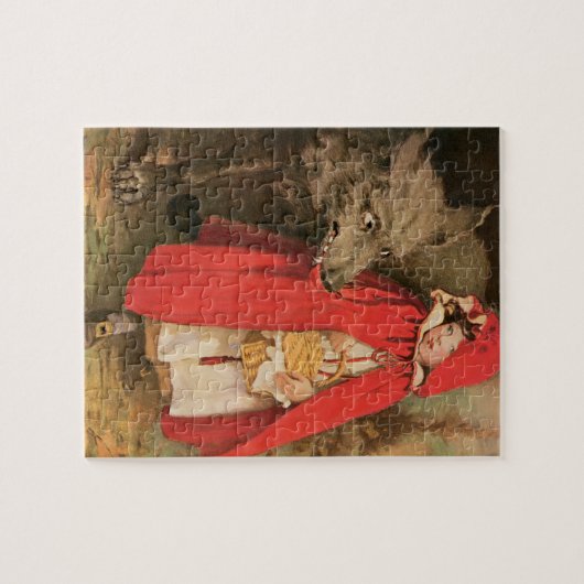 ヴィンテージ小さな赤い乗馬フードと大きな悪い狼 ジグソーパズル (横)