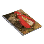 ヴィンテージ小さな赤い乗馬フードと大きな悪い狼 ノートブック (右側)
