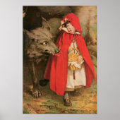 ヴィンテージ小さな赤い乗馬フードと大きな悪い狼 ポスター (正面)