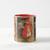 ヴィンテージ小さな赤い乗馬フードと大きな悪い狼 マグカップ (中央)