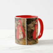 ヴィンテージ小さな赤い乗馬フードと大きな悪い狼 マグカップ (正面右)