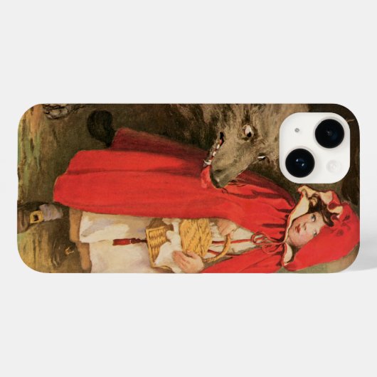 ヴィンテージ小さな赤い乗馬フードと大きな悪い狼 Case-Mate iPhoneケース (裏面 (横))