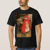 ヴィンテージ小さな赤い乗馬フードと大きな悪い狼 Tシャツ (正面)