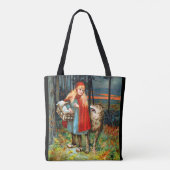 ヴィンテージ小さな赤い乗馬フードと悪い狼 トートバッグ (裏面)