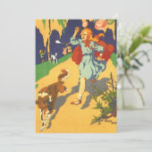 ヴィンテージ小さな赤い乗馬フード、犬と風船 招待状 (スタンド正面)