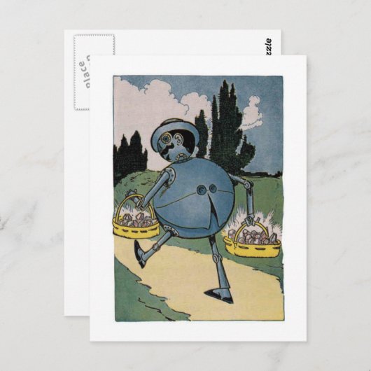 ヴィンテージ小さな魔法使いオズイラストレーション ポストカード (正面/裏面)