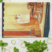 ヴィンテージ小売店舗、マンウィンドウショッピング キッチンタオル (折り畳み)