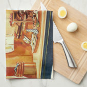 ヴィンテージ小売店舗、マンウィンドウショッピング キッチンタオル (四つ折り)