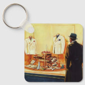 ヴィンテージ小売店舗、マンウィンドウショッピング キーホルダー (正面)