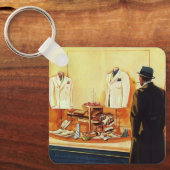 ヴィンテージ小売店舗、マンウィンドウショッピング キーホルダー (正面)