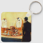 ヴィンテージ小売店舗、マンウィンドウショッピング キーホルダー (裏面)