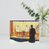 ヴィンテージ小売店舗、マンウィンドウショッピング ポストカード (スタンド正面)