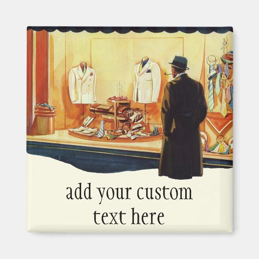 ヴィンテージ小売店舗、マンウィンドウショッピング マグネット (正面)