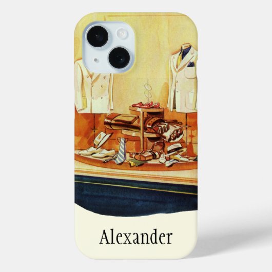 ヴィンテージ小売店舗、マンウィンドウショッピング Case-Mate iPhoneケース (裏面)