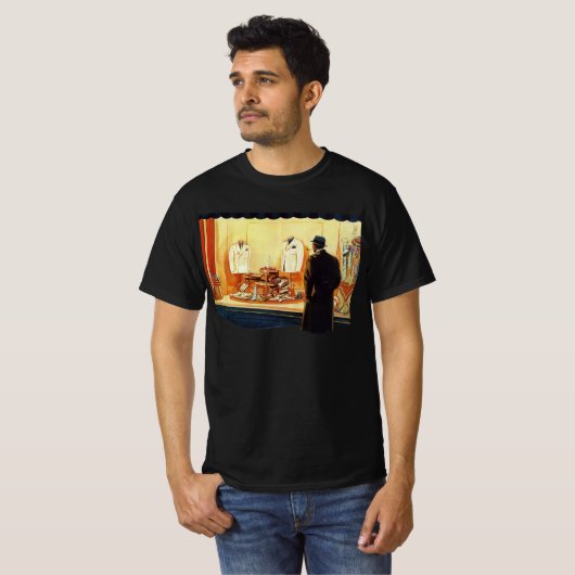 ヴィンテージ小売店舗、マンウィンドウショッピング Tシャツ (正面フル)