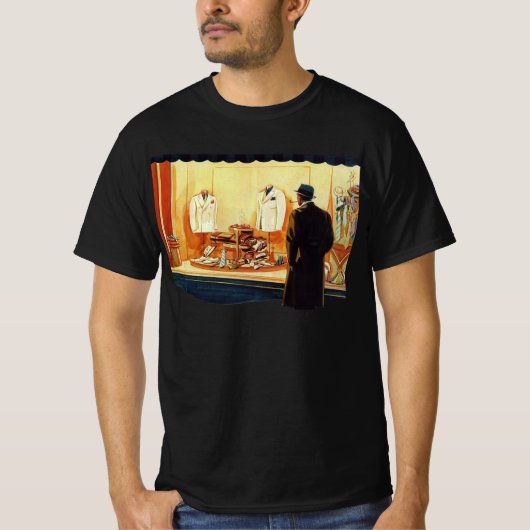 ヴィンテージ小売店舗、マンウィンドウショッピング Tシャツ (正面)