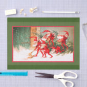 ヴィンテージ小妖精や小人クリスマスティッシュペーパー 薄葉紙 (クラフト)