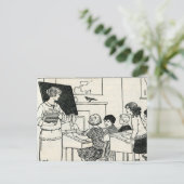 ヴィンテージ小学校先生はがき ポストカード (スタンド正面)