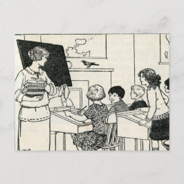 ヴィンテージ小学校先生はがき ポストカード