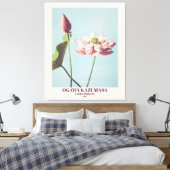 ヴィンテージ小川和正蓮の花フォトアート キャンバスプリント (インサイチュ (寝室))