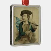 ヴィンテージ少年とアメリカ国旗&サベルオーナメント メタルオーナメント (右)