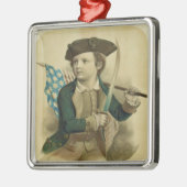 ヴィンテージ少年とアメリカ国旗&サベルオーナメント メタルオーナメント (左)