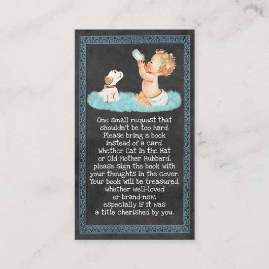 ヴィンテージ少年と子犬の黒板ブックリクエスト059 エンクロージャーカード (正面)
