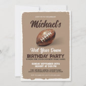 ヴィンテージ少年の最初の年を下る1歳の誕生日パーティー 招待状 (正面)