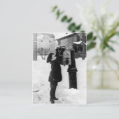 ヴィンテージ少年の郵便局写真 ポストカード (スタンド正面)