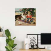 ヴィンテージ少年コリーとブルーバードのポスター ポスター (ホームオフィス)