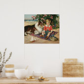 ヴィンテージ少年コリーとブルーバードのポスター ポスター (キッチン)