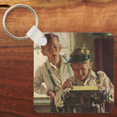 ヴィンテージ少年新聞記者 キーホルダー (正面)