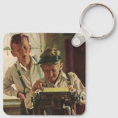 ヴィンテージ少年新聞記者 キーホルダー (裏面)