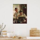 ヴィンテージ少年新聞記者 ポスター (キッチン)