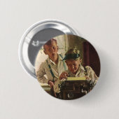 ヴィンテージ少年新聞記者 缶バッジ (正面&裏面)