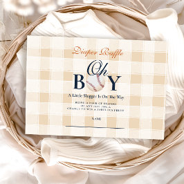 ヴィンテージ少年赤ちゃんシャワーおむつラッフル エンクロージャーカード