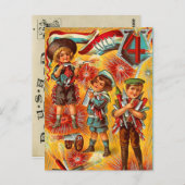 ヴィンテージ少年7月4日 ポストカード (正面/裏面)