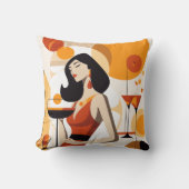 ヴィンテージ尾骨のある女性 クッション (正面)